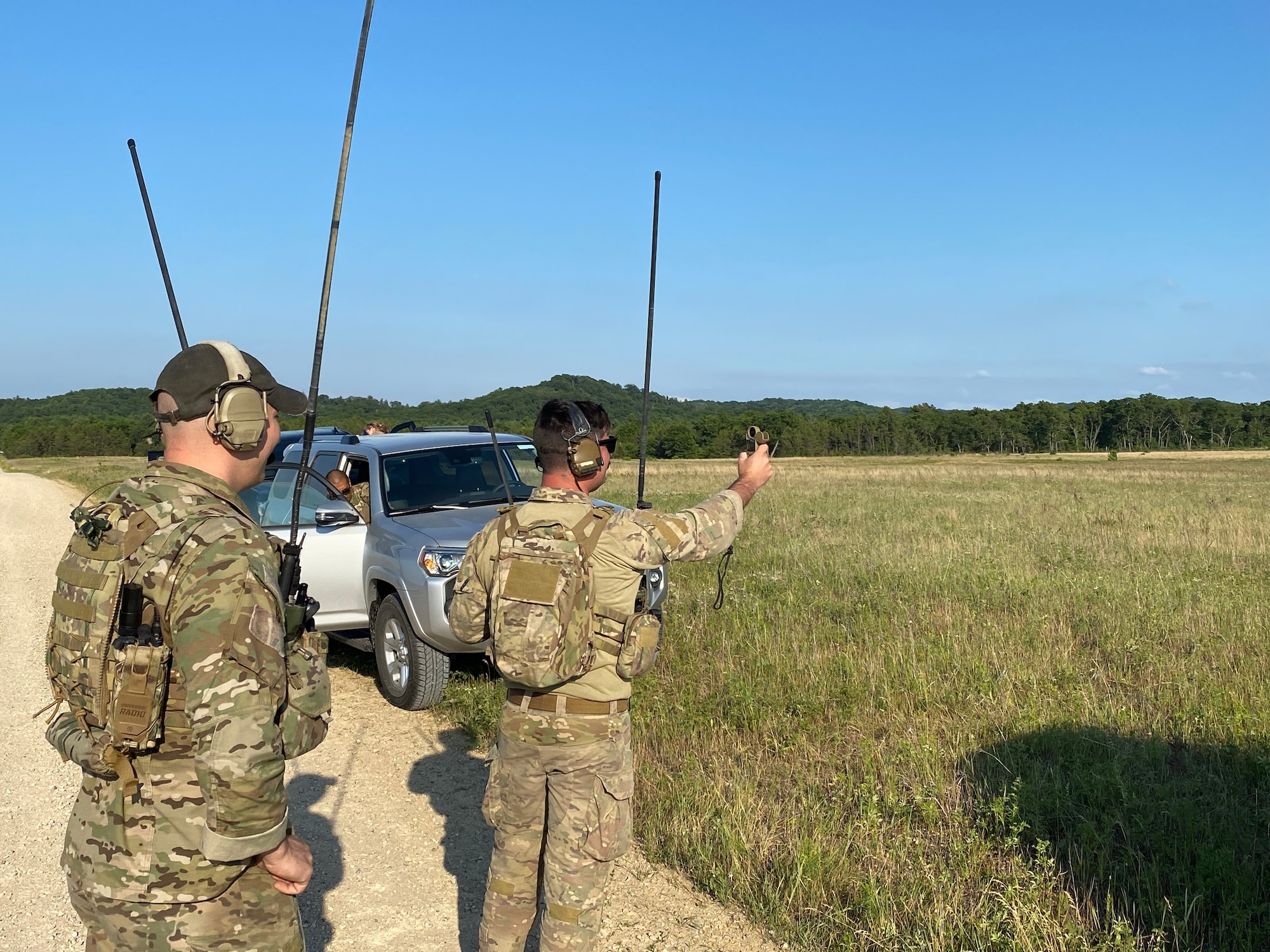 Special Operations personnel from the 26STS prepare for a joint Close Air Support training mission at Fort McCoy, Wis., June 23, 2021.