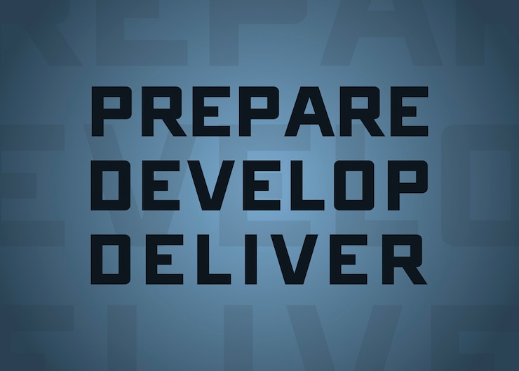 What We Do - Prepare Develop Deliver graphic