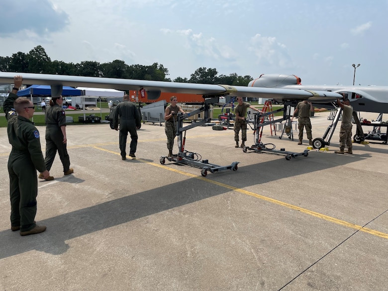 The EAA AirVenture Oshkosh 2021 airshow grounds in Oshkosh, Wisconsin, July 26, 2021.