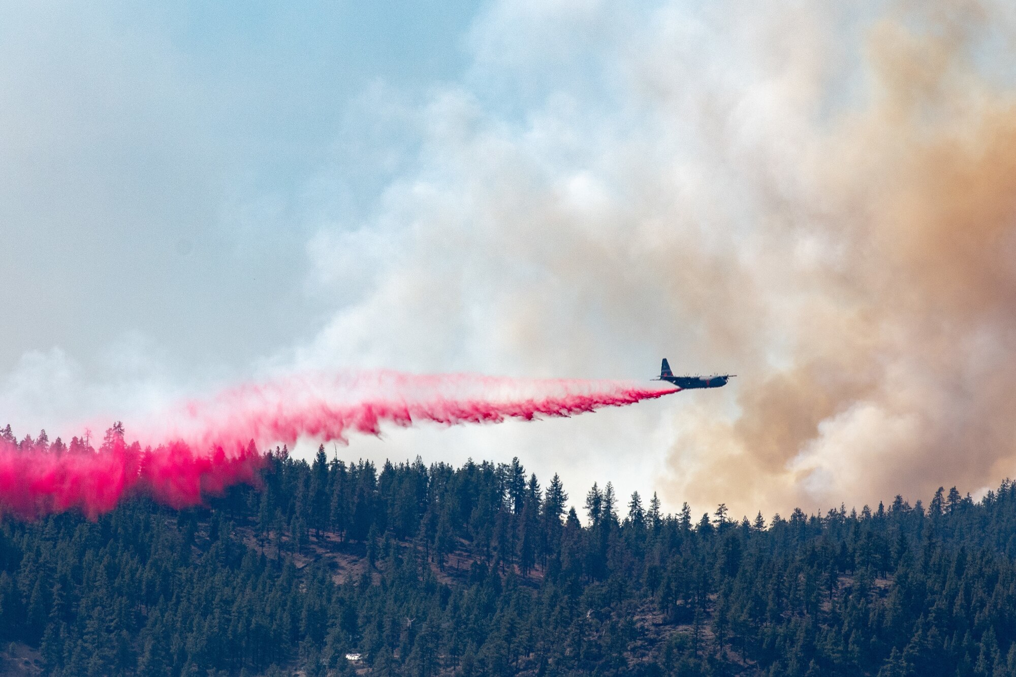 MAFFS 9 Drop on Beckwourth Complex Fire July 9, 2021.