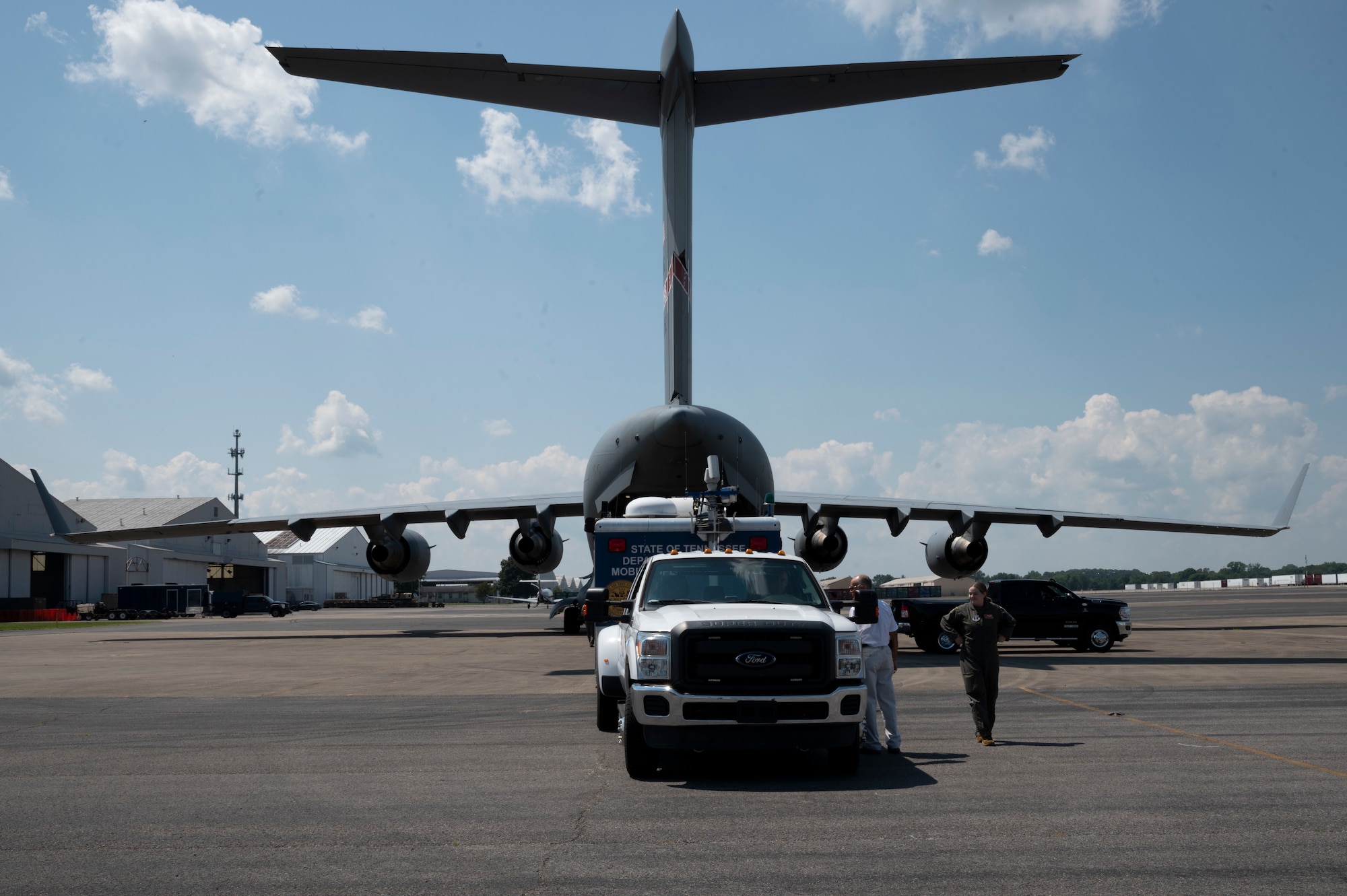 164th Airlift Wing transports first civilian asset on Tennessee military aircraft.