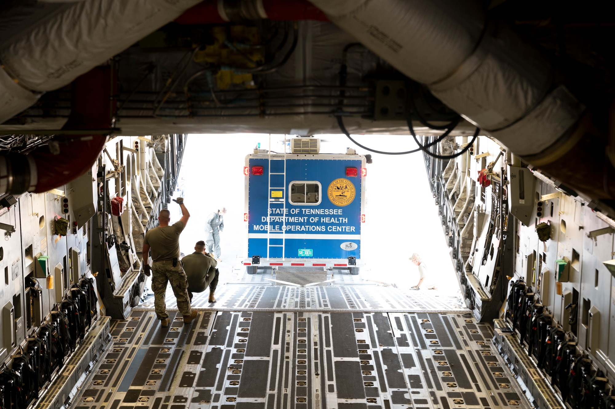 164th Airlift Wing transports first civilian asset on Tennessee military aircraft.