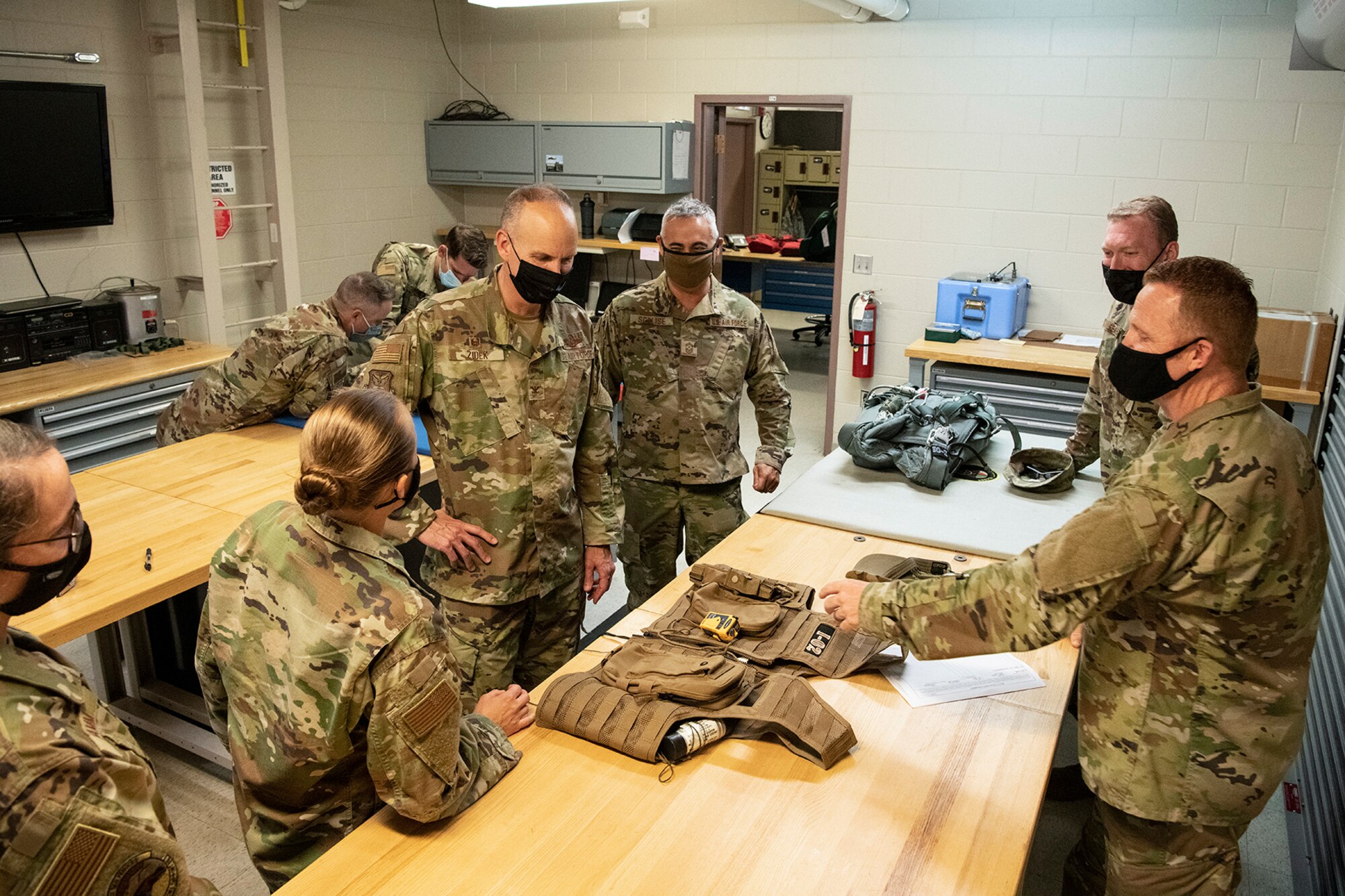 Wing leadership visited with Aircrew Flight Equipment reservists