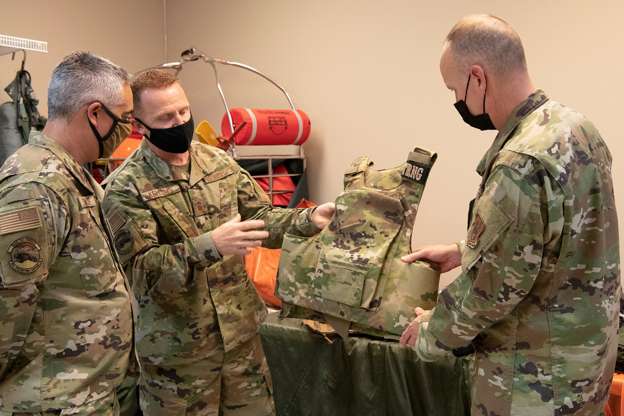 Wing leadership visited with Aircrew Flight Equipment reservists