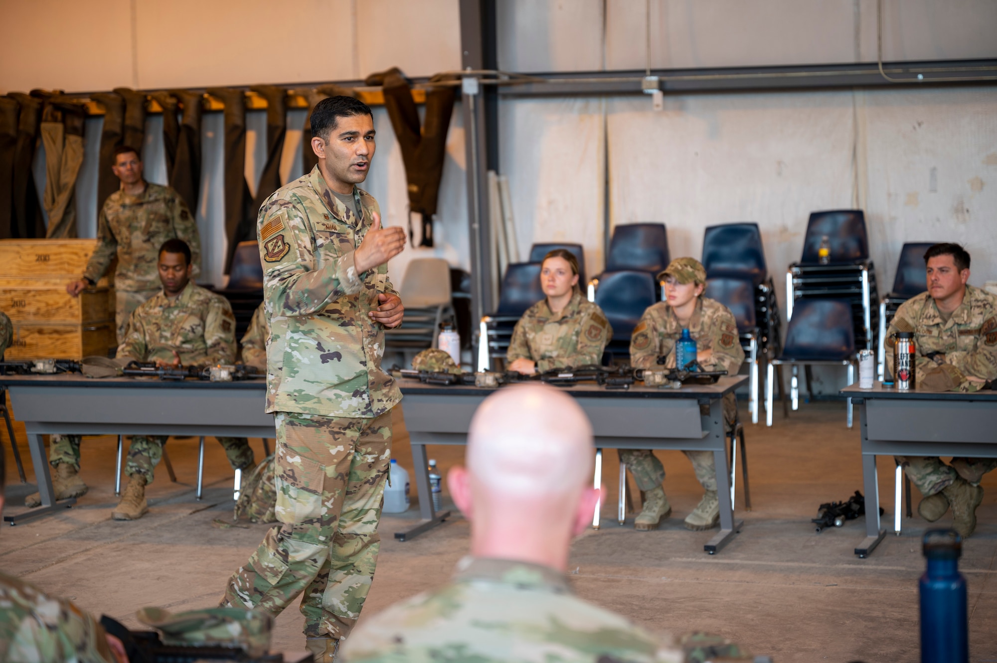 Wing leadership visits, serves dinner to reservists during field training