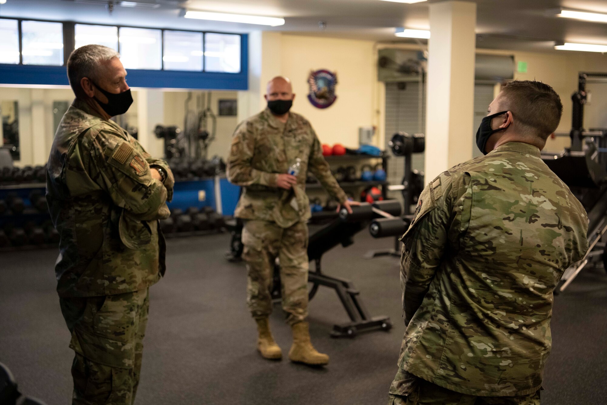 Airman shows leadership the squadrons gym