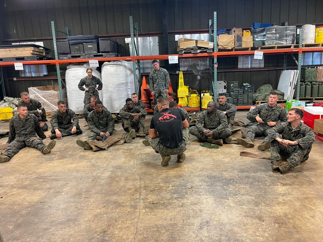 Marines of Headquarters Battalion conducting martial arts training.
