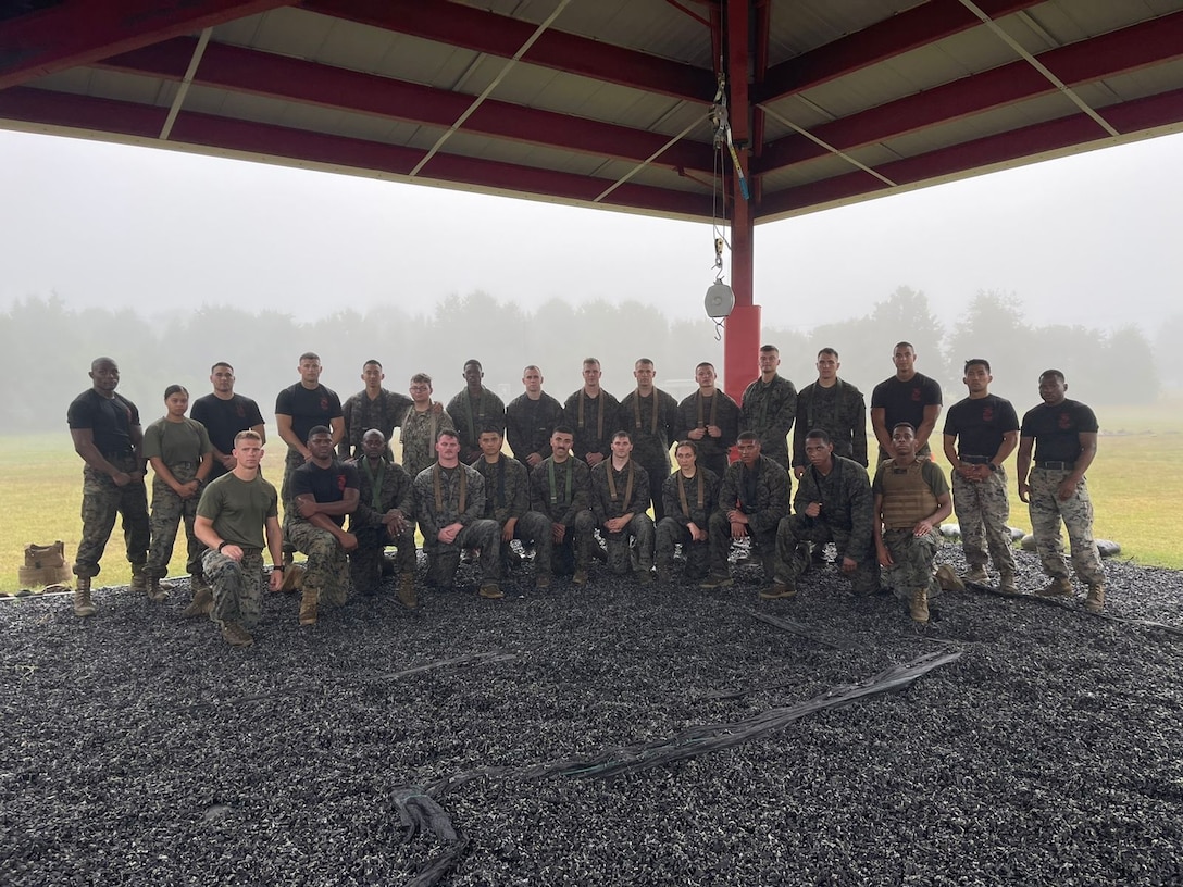 Marines of Headquarters Battalion conducting martial arts training.