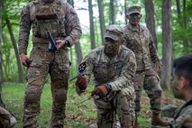 Maj. John Dibble III, Assistant Product Manager for Product Manager Soldier Maneuver Sensors, demonstrates the Soldier Borne Sensor (SBS) to cadets during the United States Military Academy (USMA) at West Point Cadet Leader Development Training (CLDT) in July.