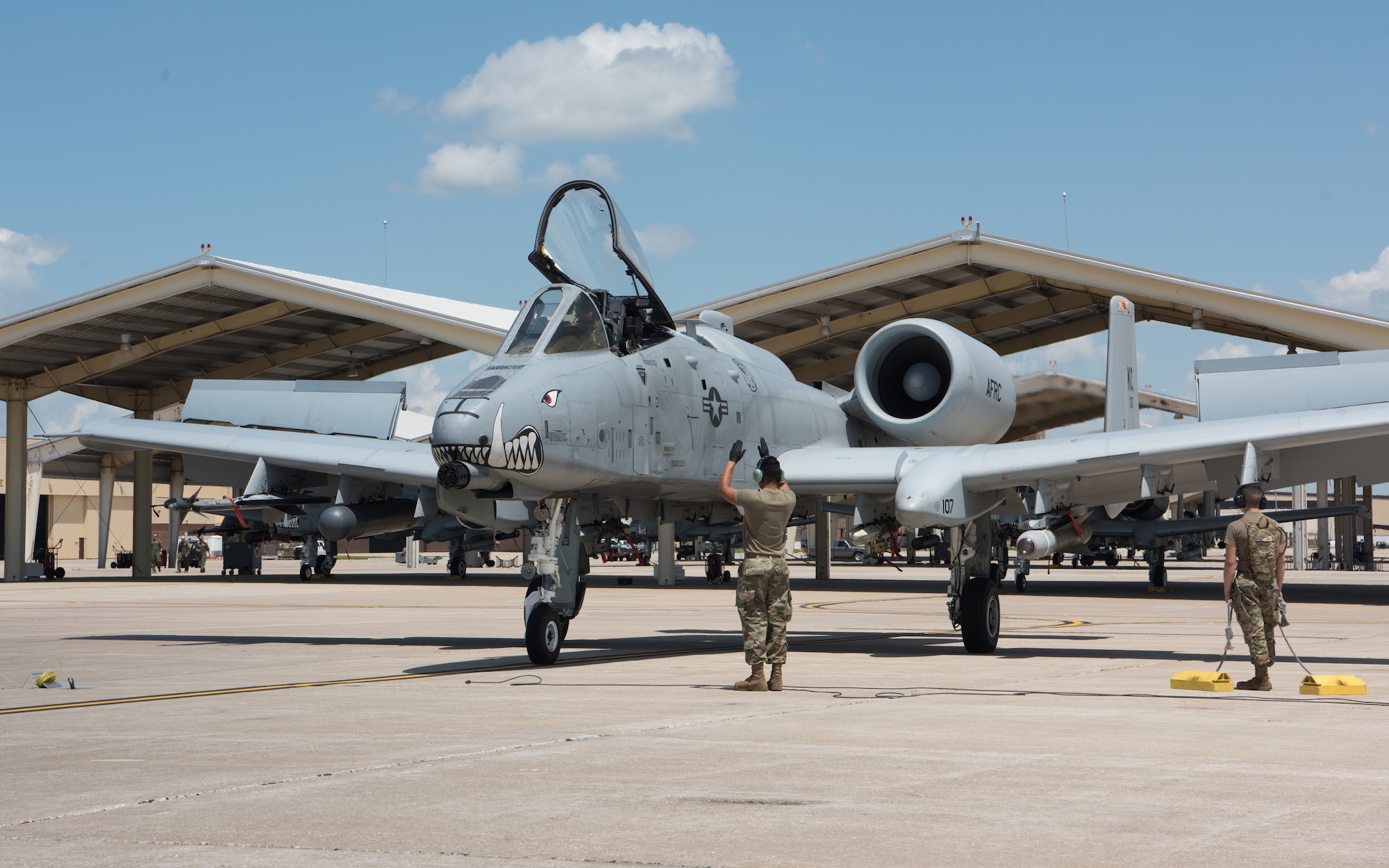 Capt Stephen Orians taxis his A-10 Thunderbolt II.