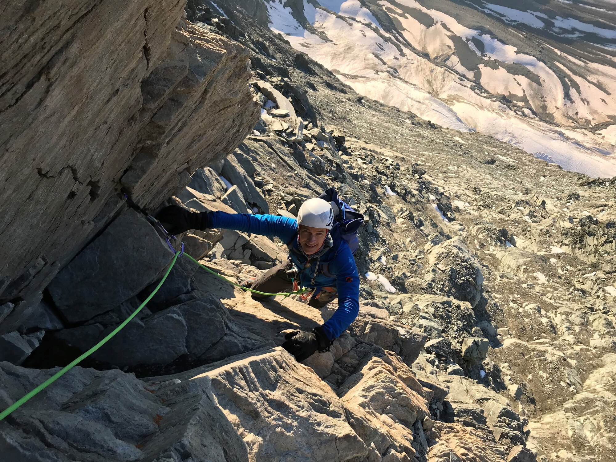 Man climbing mountain