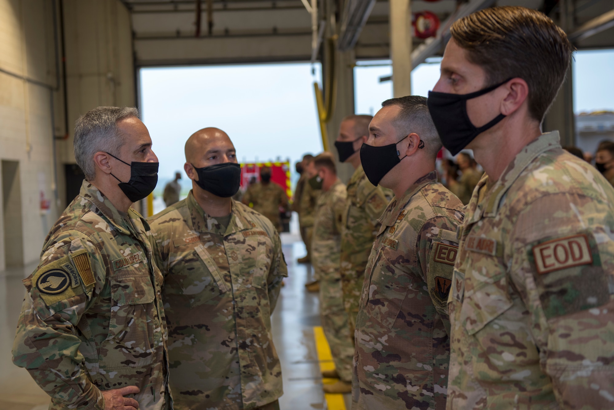 Photo of leadership talking to Airmen