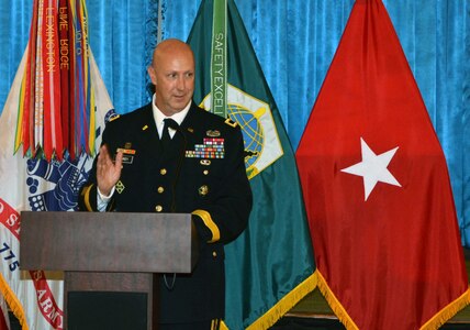 Brig. Gen. Douglas Lowrey speaks.