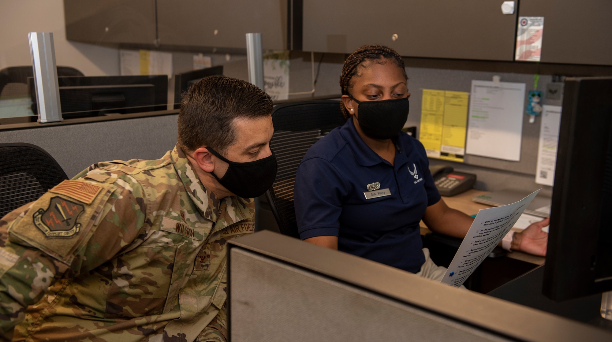 21st MSG Commander and Airmen discuss special event coordination