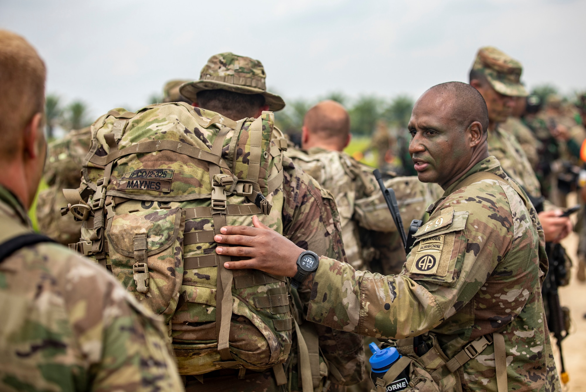 Soldiers walking to their next destination.
