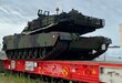 An M1A2 SEPv3 Abrams tank from Army Field Support Battalion-Mannheim’s Army Prepositioned Stock site at Coleman Worksite is driven onto a newly redesigned prototype rail car Aug. 10. The SEPv3 Abrams is heavier than its predecessors, weighing more than 73 tons.