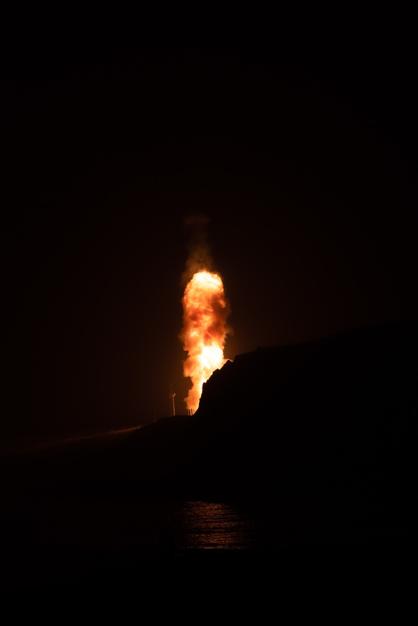 An Air Force Global Strike Command unarmed Minuteman III intercontinental ballistic missile launches during an operational test at 12:51 Pacific Time Wednesday, Aug. 11, 2021, at Vandenberg Space Force Base, Calif. ICBM test launches demonstrate that the U.S. ICBM fleet is relevant, essential and key to leveraging dominance in an era of Strategic Competition. (U.S. Space Force photo by Michael Peterson)