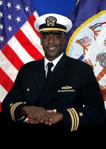 Studio portrait of Lt. Cmdr. Tyree Barnes