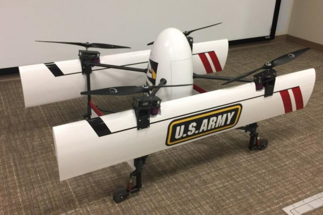 An unmanned aerial vehicle.