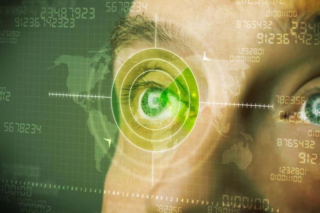 A graphic shows a target superimposed on an eye.