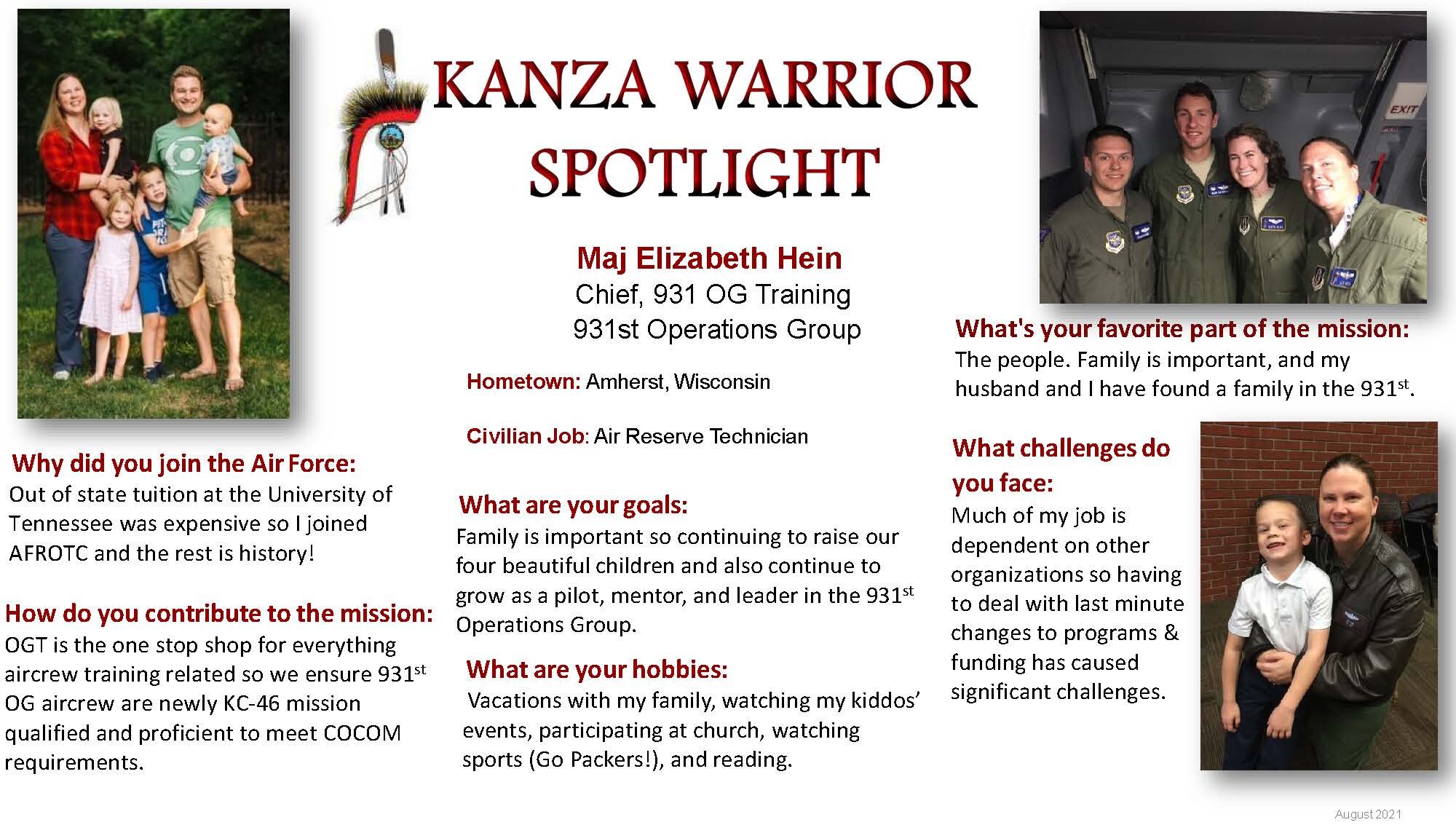 KANZA Warrior Spotlight August 2021
