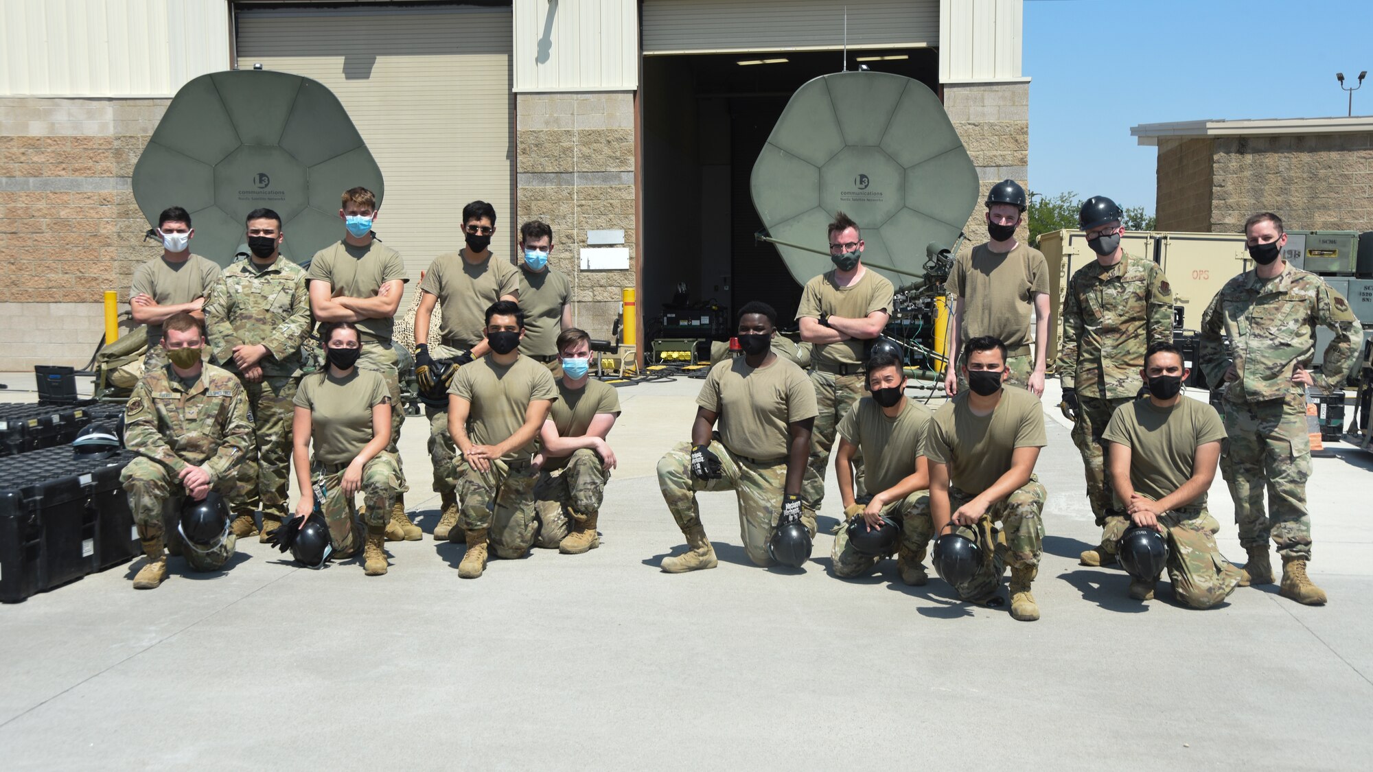 The 726th Air Control Squadron Airmen pose for a photo.