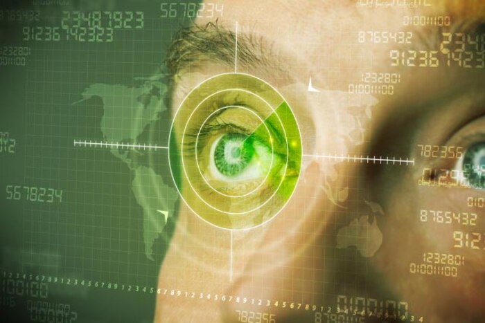 A graphic shows a target superimposed on an eye.