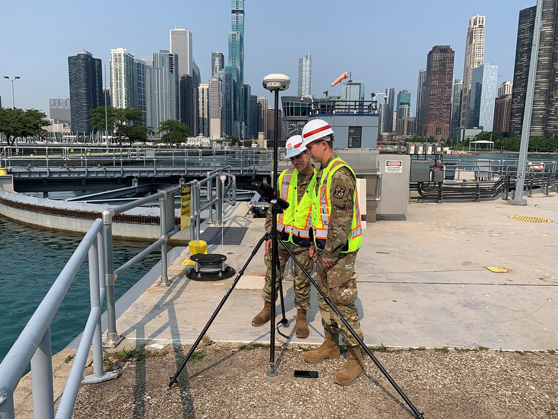 Army Cadets Jacob Krause and Zackery Denning at the Chicago Harbor Lock, July 23, 2021.