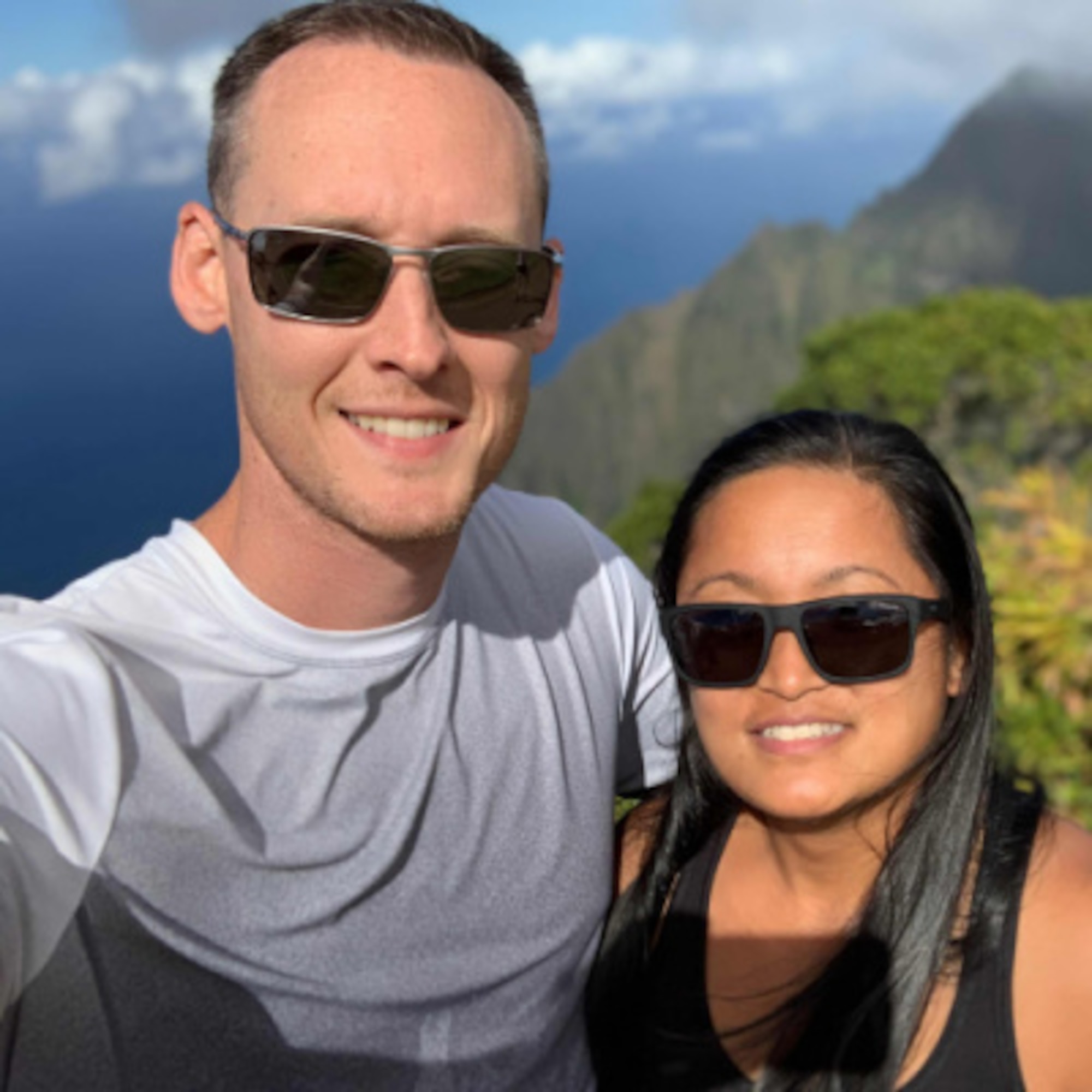 Chief Petty Officer David Ripski and Senior Master Sgt. Leilani Ripski hike together in Honolulu, Hawaii during their assignment at Joint Base Pearl Harbor-Hickam, Hawaii. Ripski recently suffered a traumatic brain injury. (Courtesy photo)