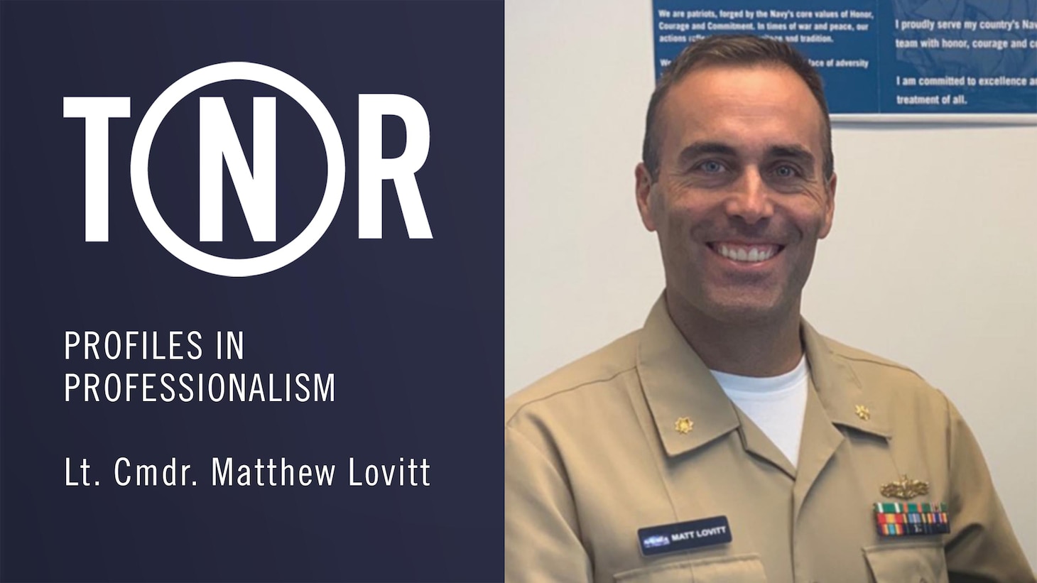 Lt. Cmdr. Matthew Lovitt poses for a photograph. (U.S. Navy graphic by Mass Communications Specialist 2nd Class Raymond Maddocks)