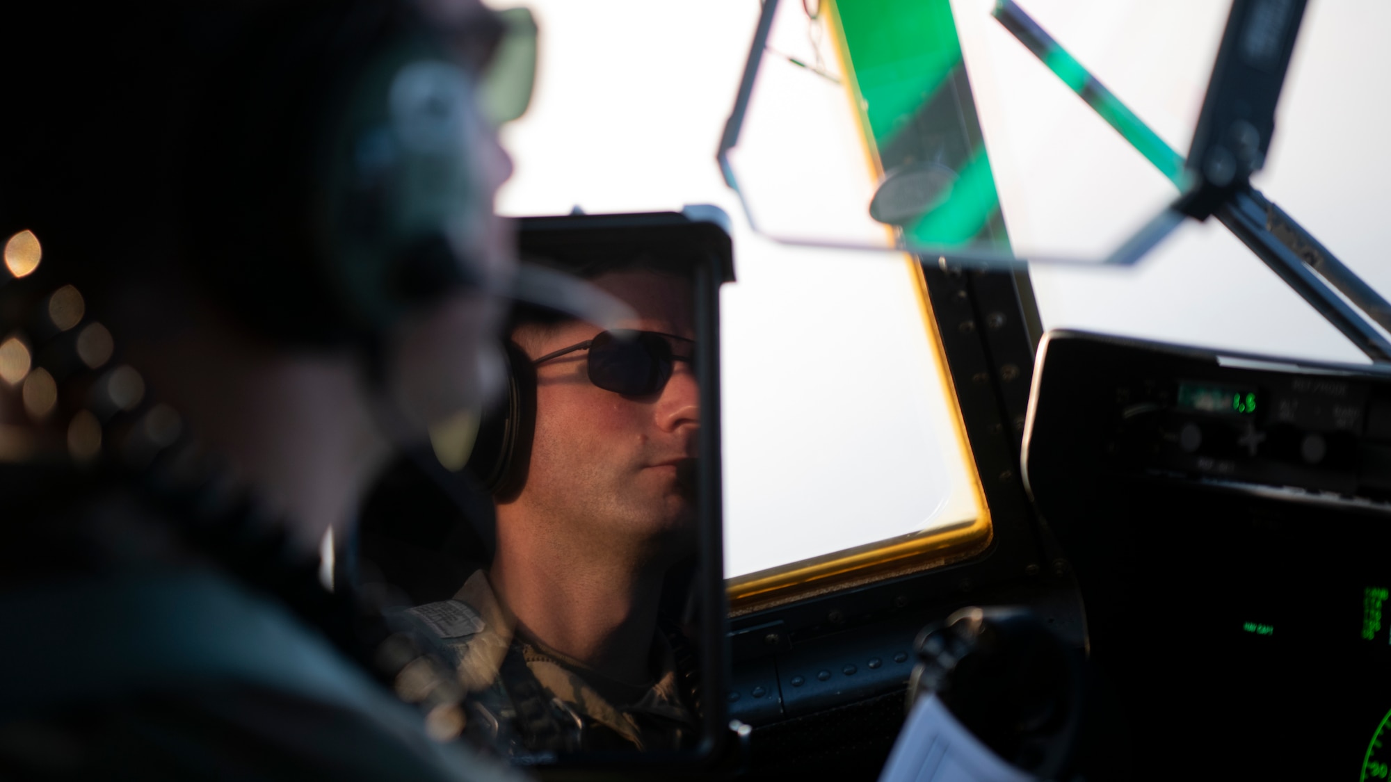 U.S. Air Force Maj. Jonathan Forsyth, a 492nd Special Operations Training Group Detachment 2 instructor pilot, flies an EC-130J Commando Solo during Operation Blood Rain near Eglin Range, Florida, Aug. 5, 2021.
