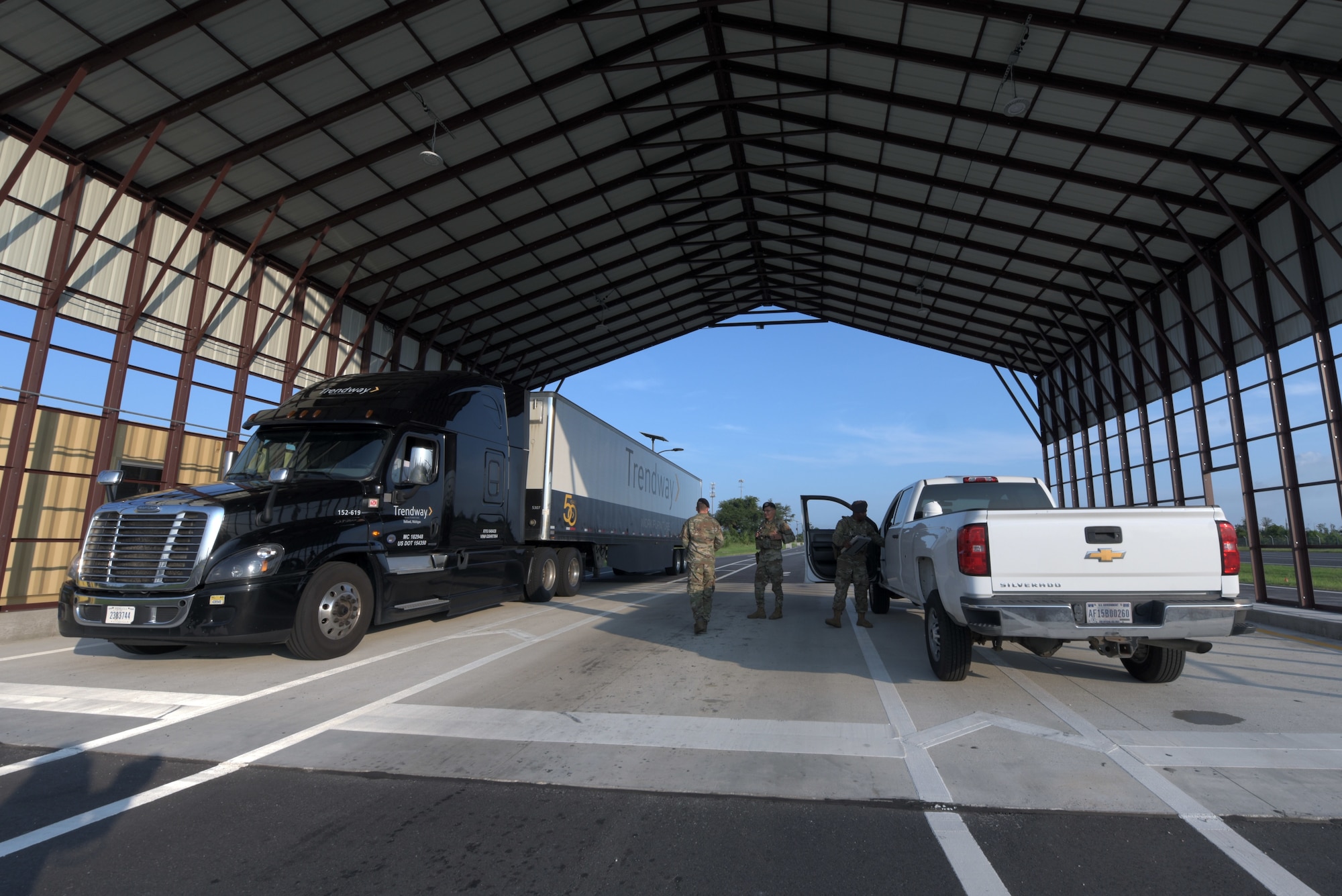 Commercial truck attempting to gain installation access