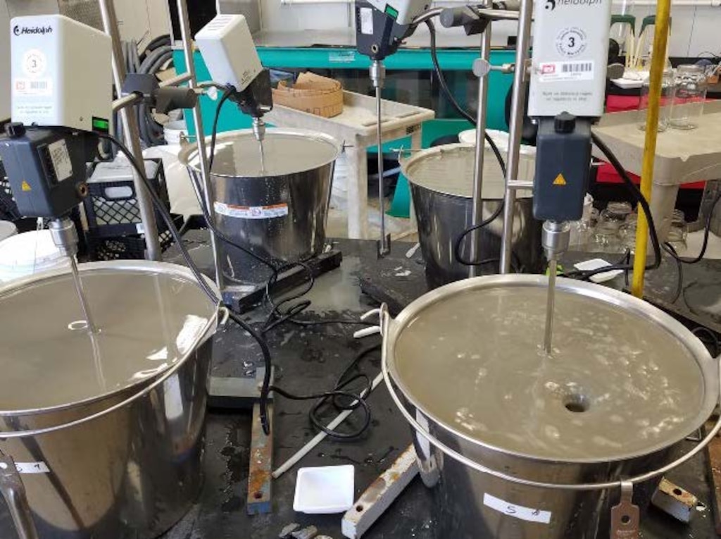 U.S. Army Engineer Research and Development Center researchers evaluate dredged material from the Houston Ship Channel Expansion Improvement Project with instrumentation in the Environmental Laboratory in Vicksburg, Mississippi, September 2018. The researchers evaluated the material from the 52-mile-long ship channel and modeled its potential environmental impacts using agreed-upon, site-specific modeling parameters in consultation with the Texas Commission on Environmental Quality.