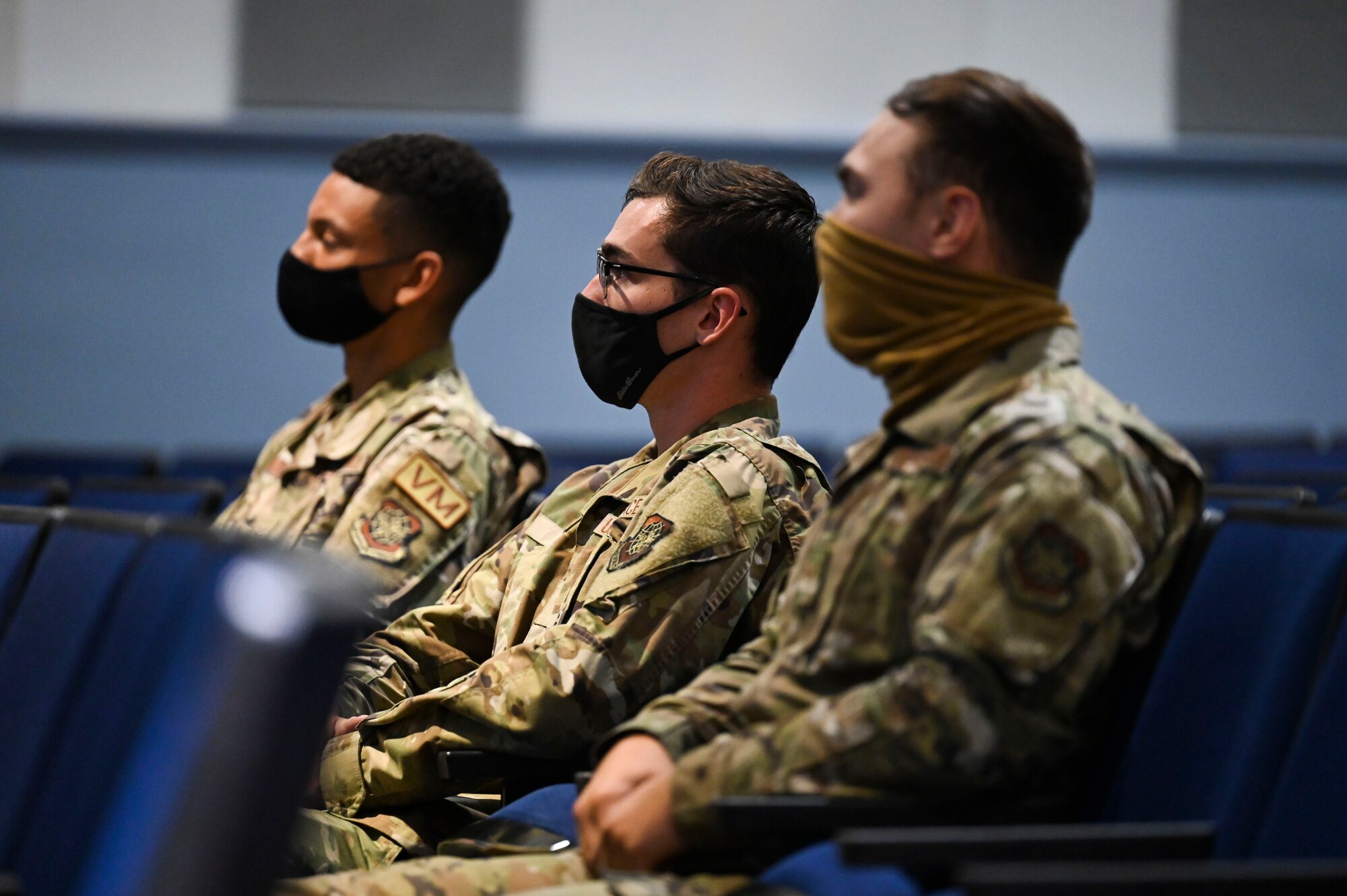 U.S. Air Force Airmen attend the 89th Airlift Wing Roadshow at Joint Base Lewis-McChord, Washington, Aug. 12, 2021. The goal of the roadshow is to recruit pilots, flight engineers, communication system operators, flying crew chiefs and flight attendants. (U.S. Air Force photo by Master Sgt. Julius Delos Reyes)