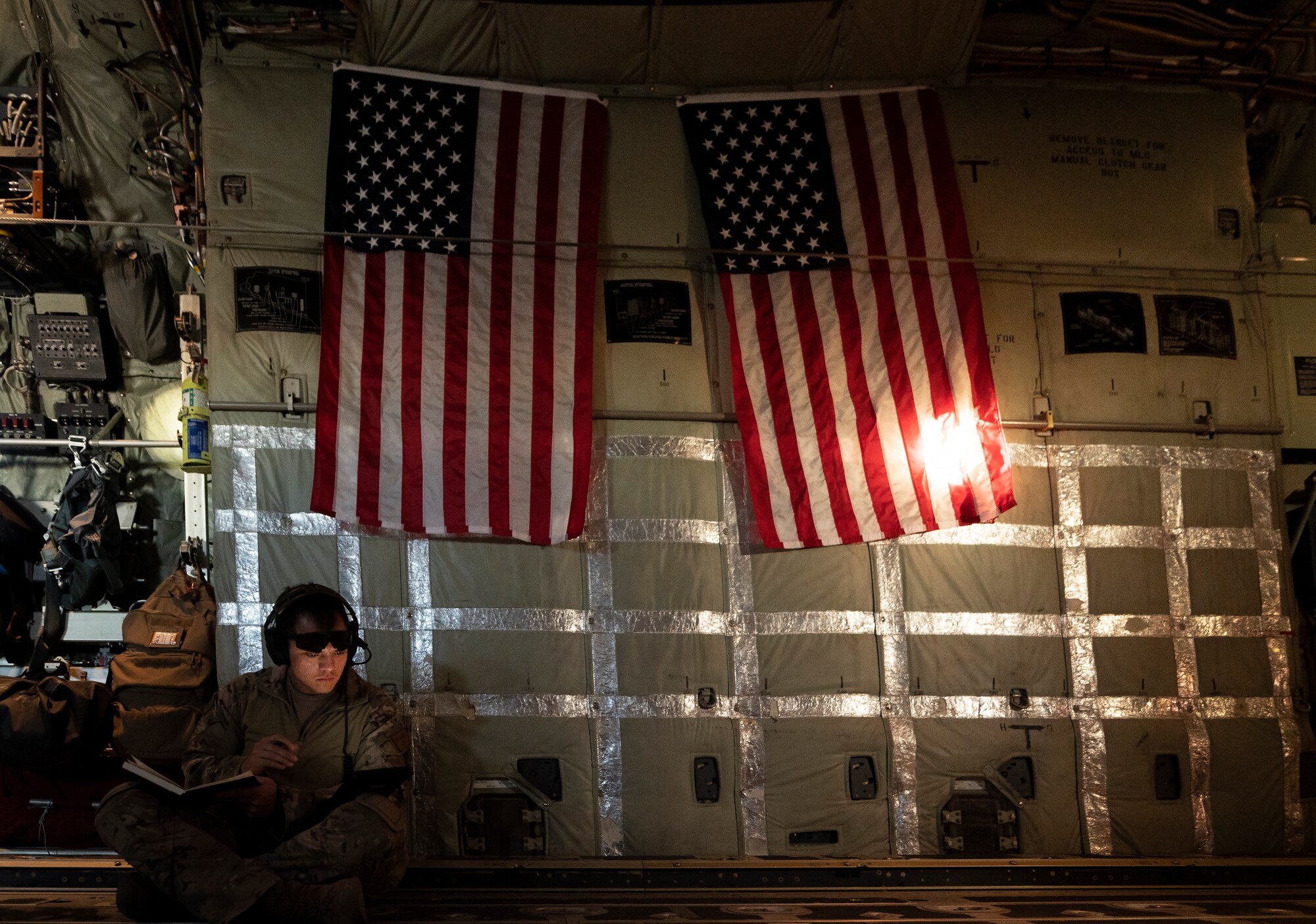 A U.S. Airman from the 26th Expeditionary Rescue Squadron performs routine operations during an exercise July 28, 2021, at an undisclosed location somewhere in Southwest Asia. The 26th ERQS stands alert for the U.S. Central Command area of responsibility, providing tanker capability for the associated HH-60G Pave Hawk helicopters and can also provide a forward refueling point at an austere location. (U.S. Air Force photo by Senior Airman Karla Parra)