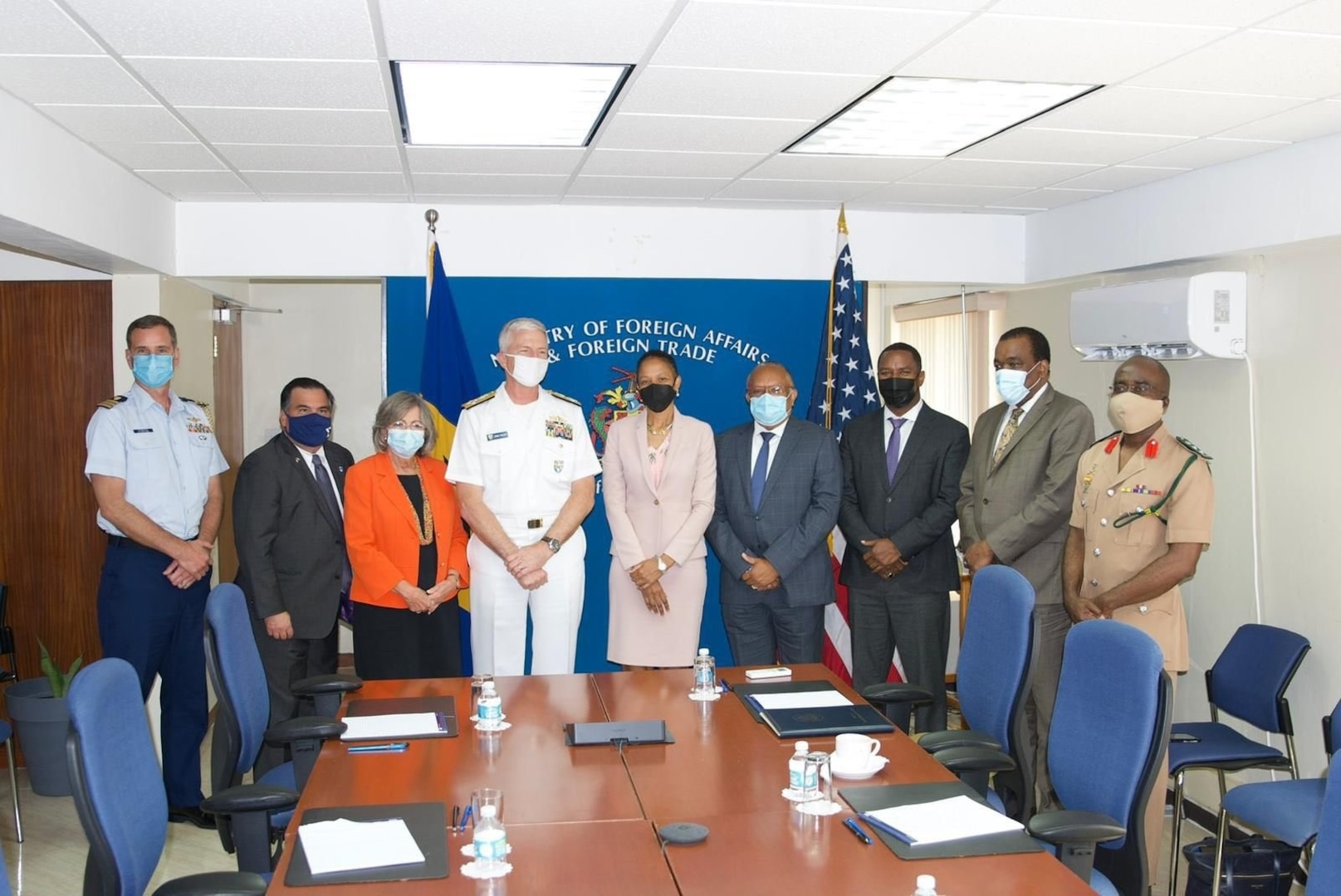 Adm. Craig S. Faller meets with leaders from Barbados