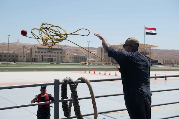 USS Monterey (CG 61) arrives in Berenice, Egypt.