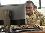 Virginia National Guard Soldiers assigned to the 91st Cyber Brigade participate in Cyber Shield 21, the Department of Defense’s largest unclassified cyber defense exercise, July 15, 2021, in Fairfax, Virginia. VNG cyber Soldiers ran a help desk and helped conduct validations for several cyber protection teams.