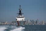 Coast Guard Cutter Munro sets underway for a scheduled deployment in the Western Pacific Ocean July, 23, 2021. The Coast Guard’s unique authorities, capabilities, and missions makes them a collaborative maritime safety and security partner for sea-going countries around the world. An increased presence throughout the Indo-Pacific, strengthens our alliances and partnerships through improved interoperability which will enhance regional stability, promote rule-based order, and improve maritime governance and security in the region, and globally.