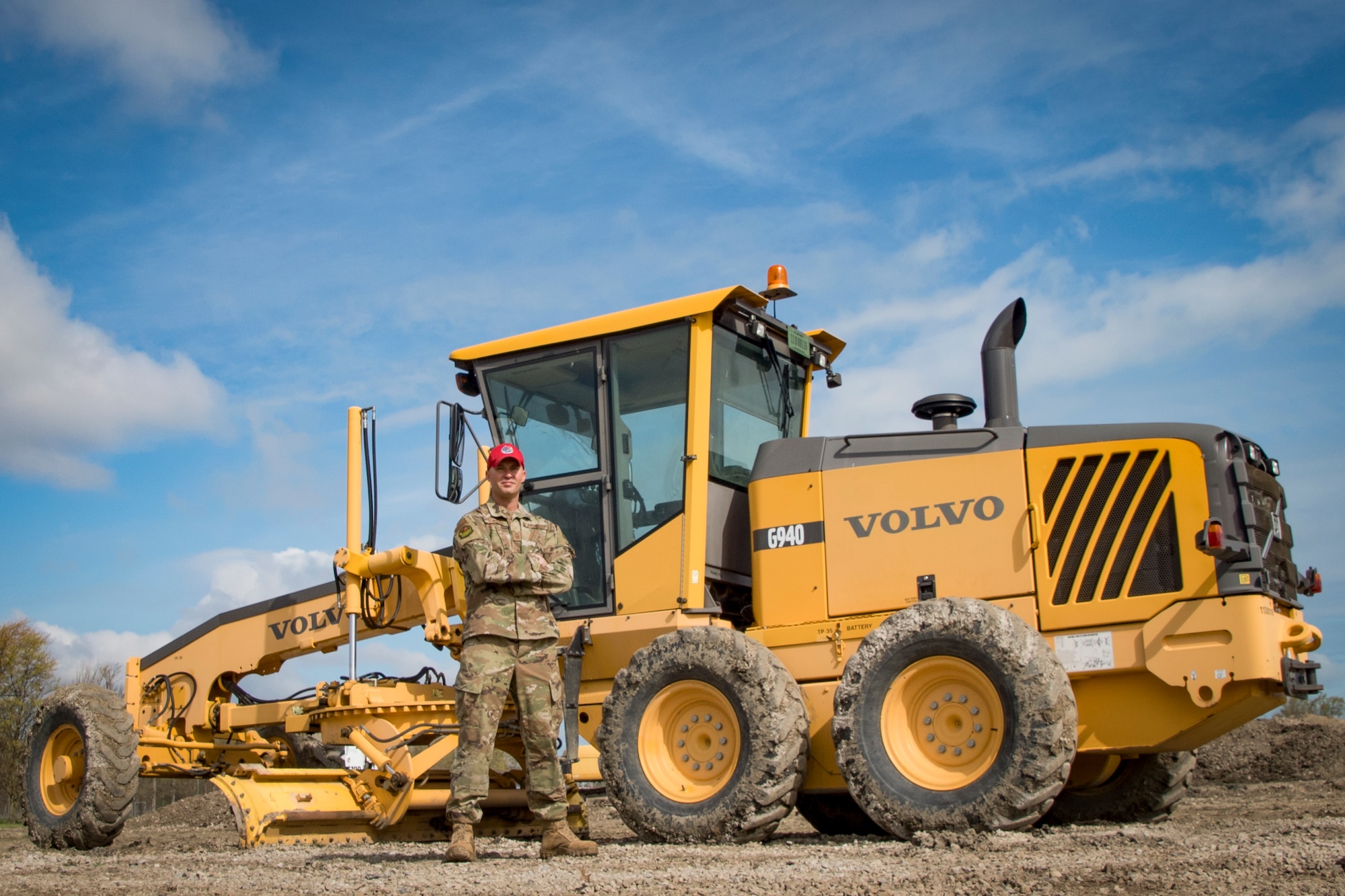 U.S. Air Force Senior Master Sgt. Mark Schneider, a pavement, maintenance and construction equipment superintendent, for the 200th RED HORSE, Ohio National Guard, poses for a photo at Camp Perry, Ohio, April, 17, 2021. Schneider was awarded Senior Non-Commissioned Officer of the Year for the Air National Guard. (U.S. Air National Guard photo by Master Sgt. Molly Teegarden)