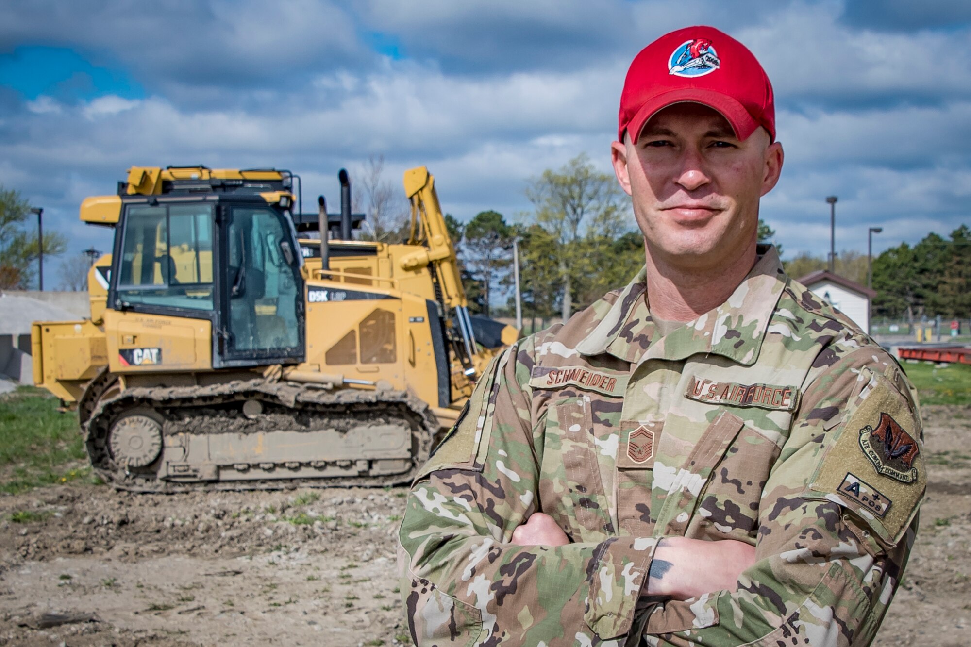 U.S. Air Force Senior Master Sgt. Mark Schneider, a pavement, maintenance and construction equipment superintendent, for the 200th RED HORSE, Camp Perry, Ohio, was awarded Senior Non-Commissioned Officer of the Year for the Air National Guard. He is the first 200th RED HORSE member to win the national level competition. (U.S. Air National Guard photo by Senior Master Sgt. Molly Teegarden)