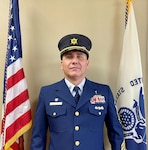 : Master Chief Petty Officer Christopher Hinote wears the traditional Ancient Keeper’s hat, June 17, 2021. Hinote took over the position of Ancient Keeper June 17, 2021, at a change of watch ceremony at Station Grand Haven, Michigan, that was followed by the retirement of the former Ancient Keeper, Master Chief Petty Officer Kirk Mckay.