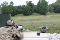 Army Reserve Soldiers assigned to Headquarters and Headquarters Detachment, 84th Training Command, conduct rifle marksmanship qualification Aug. 7, 2021, at Wood Range in Fort Knox, Kentucky. (U.S. Army photo by Sgt. 1st Class Osvaldo P. Sanchez)