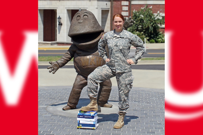 She has earned each degree from Western Kentucky University using educational benefits available to her as a Kentucky Guardsman.