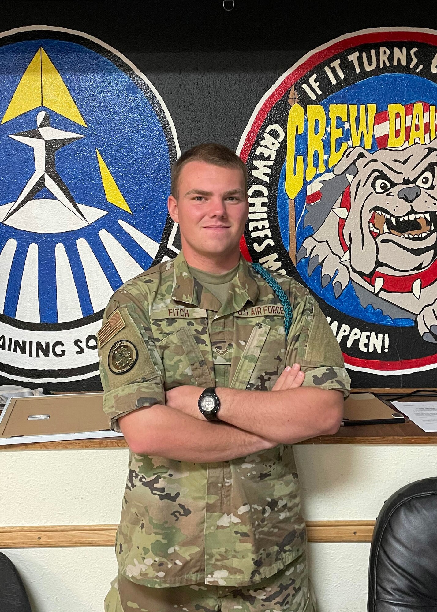 Airman 1st Class Dalton Fitch-O’Leary, tactical aircraft maintainer assigned to the 158th Maintenance Squadron, Vermont Air National Guard, poses for a portrait during technical training at Sheppard AFB, Texas.