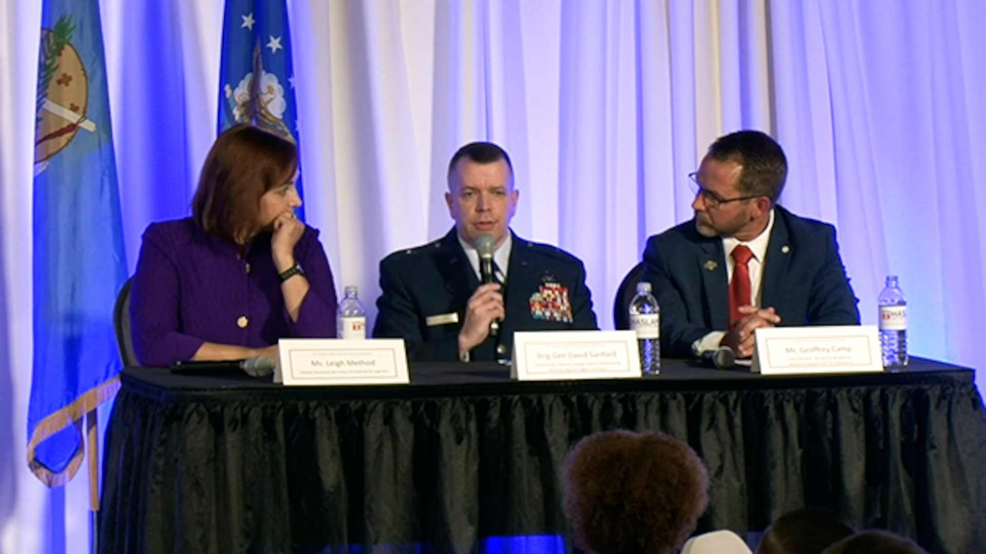 Air Force Brig. Gen. David Sanford pictured with other panel members