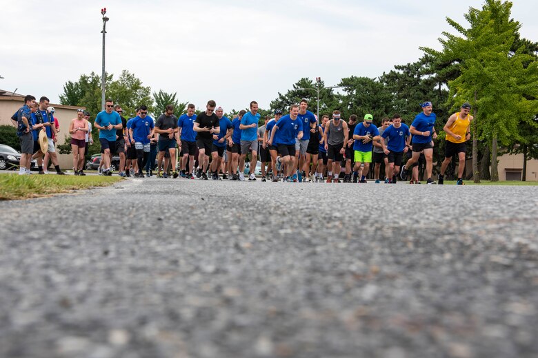 Airmen go for a run.