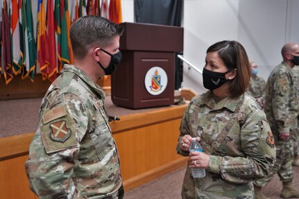 Col Wilson speaks with CMSAF Bass
