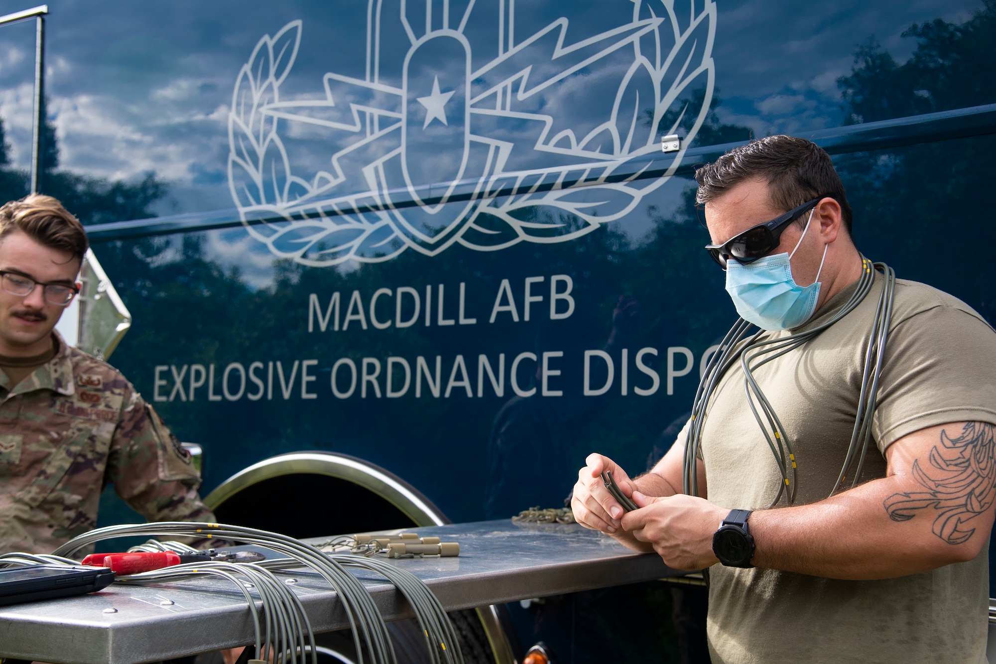 Explosive Ordnance Disposal Airmen conduct training at MacDill AFB