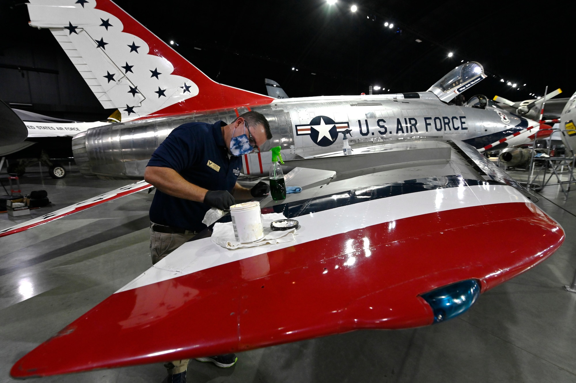 Aircraft Cleaning of F-100D.